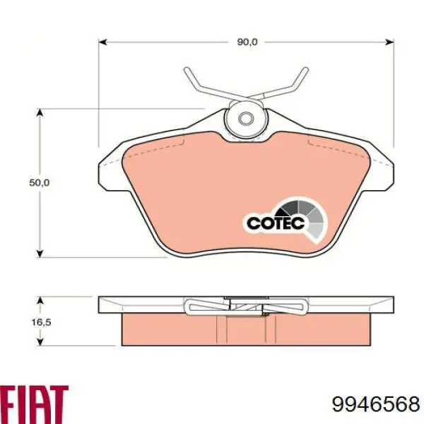 Колодки гальмові задні, дискові 9946568 Fiat/Alfa/Lancia