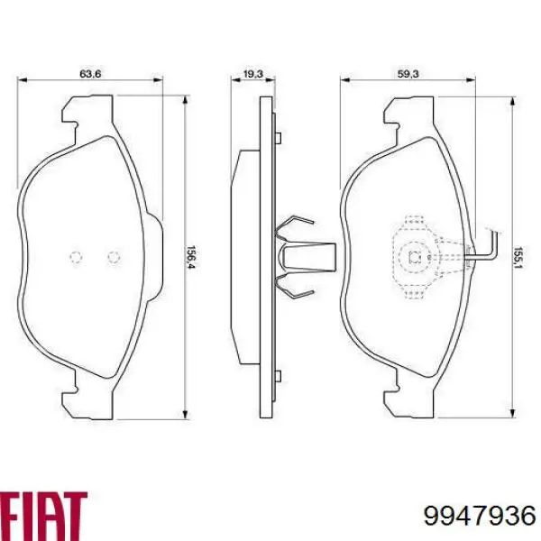 Гальмівні колодки Fiat/Alfa/Lancia 9947936 ціна, від 30.68 USD