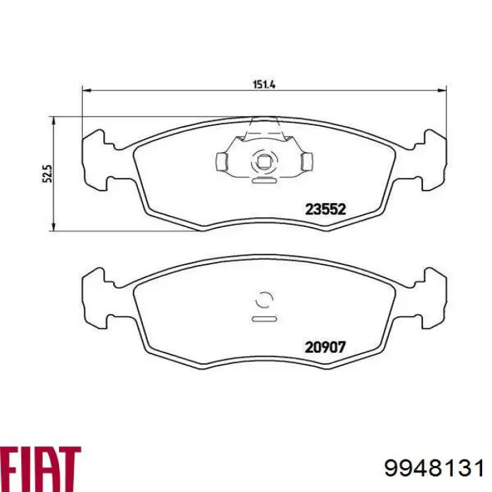 Колодки гальмівні передні, дискові 9948131 Fiat/Alfa/Lancia