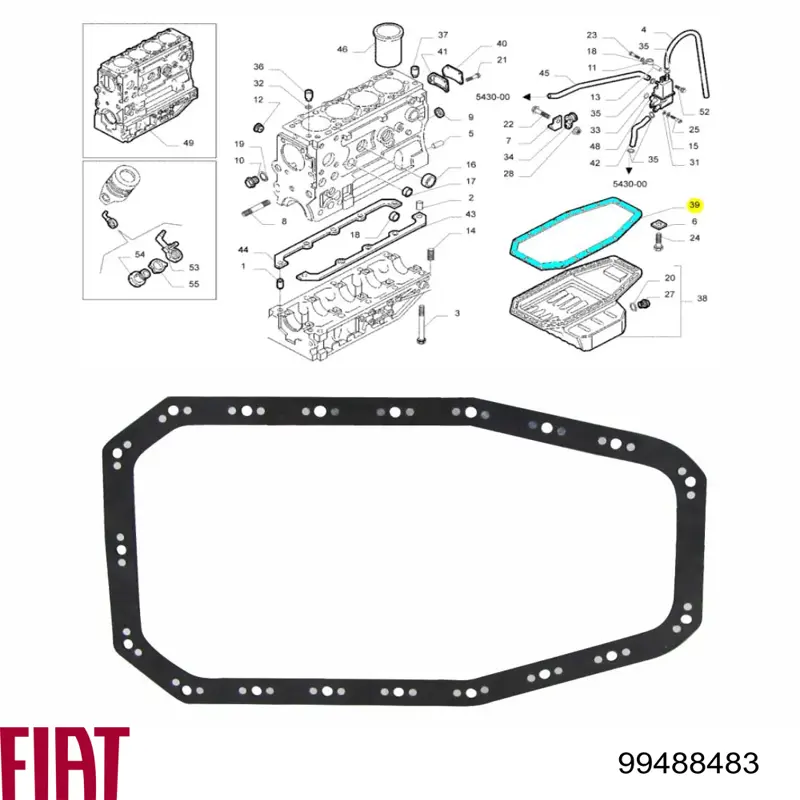 Прокладка піддону картера двигуна 99488483 Fiat/Alfa/Lancia