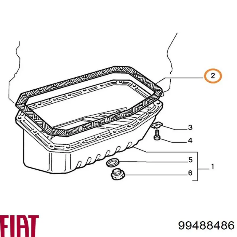 Прокладка піддону картера двигуна Fiat/Alfa/Lancia 99488486 ціна, від 13.27 USD