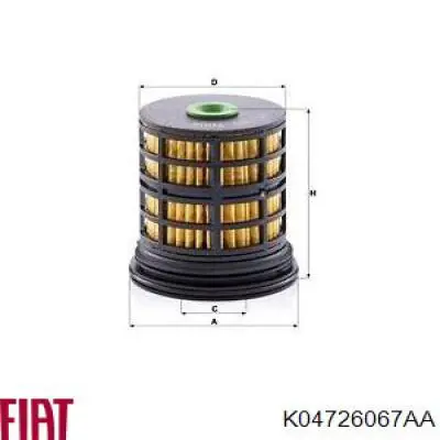 Купити K04726067AA Fiat/Alfa/Lancia Фільтр-відстійник палива грубої очистки