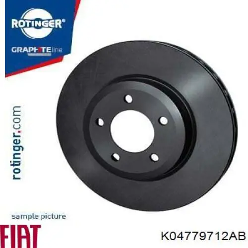 Диск переднього гальма Fiat/Alfa/Lancia K04779712AB ціна, від 65.24 USD
