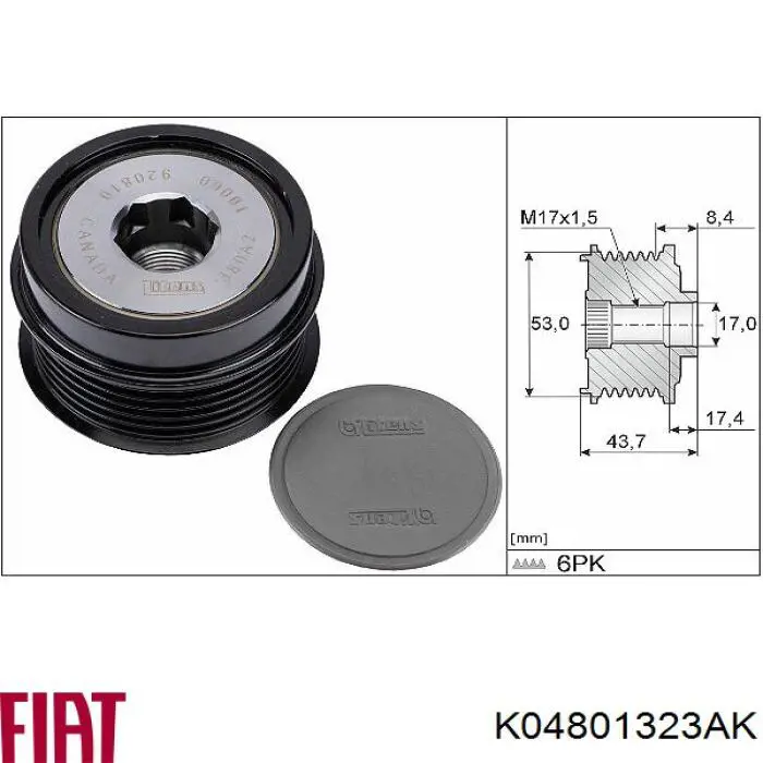 Генератор K04801323AK Fiat/Alfa/Lancia