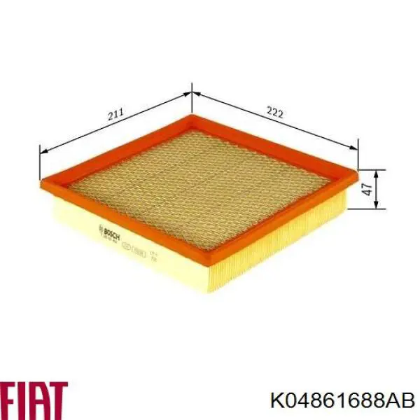 Повітряний фільтр K04861688AB Fiat/Alfa/Lancia
