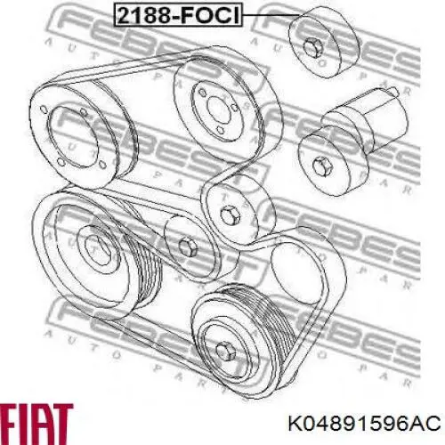 K04891596AC Fiat/Alfa/Lancia Ролик приводного ременя, паразитний