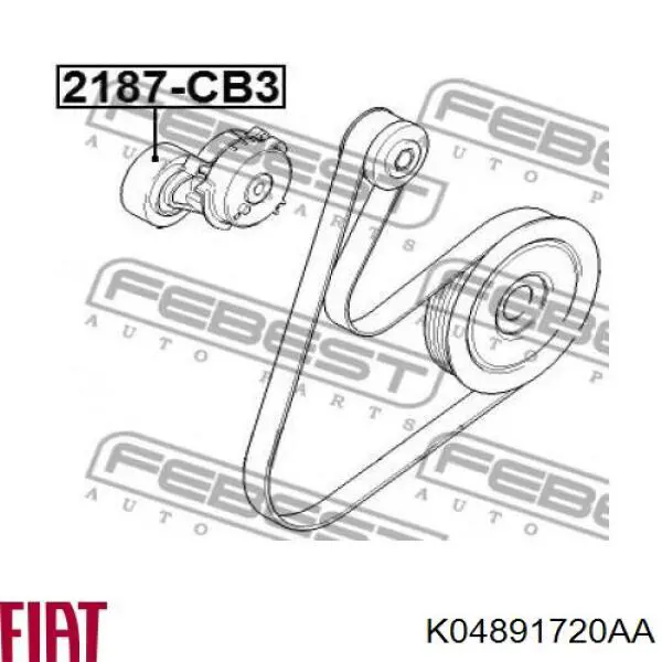 Купити K04891720AA Fiat/Alfa/Lancia Ролик приводного ременя, паразитний