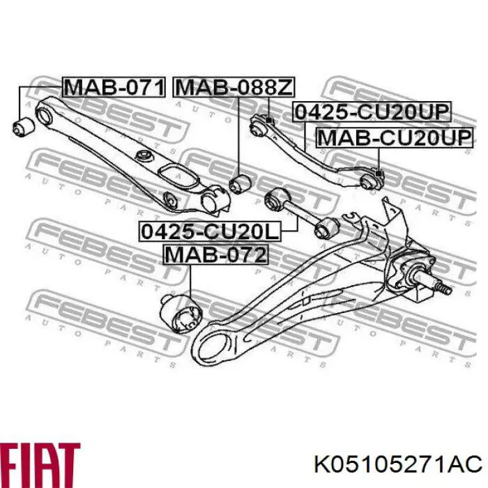 Важіль задньої підвіски верхній, лівий/правий K05105271AC Fiat/Alfa/Lancia