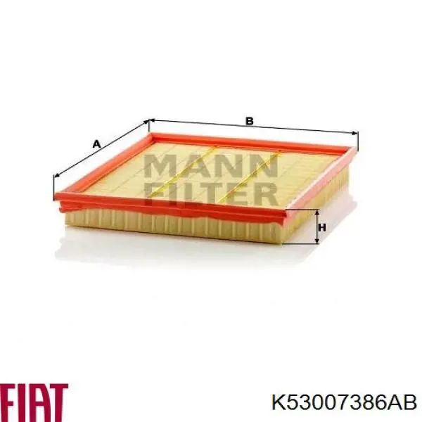 Купити K53007386AB Fiat/Alfa/Lancia Автомобільний фільтр повітря