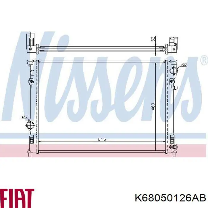 Радіатор охолодження двигуна K68050126AB Fiat/Alfa/Lancia