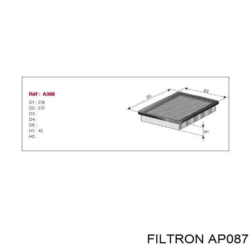 Повітряний фільтр AP087 Filtron