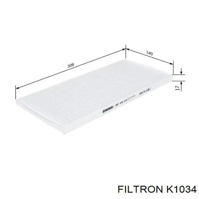 Купити K1034 Filtron Фільтр салону вугільний
