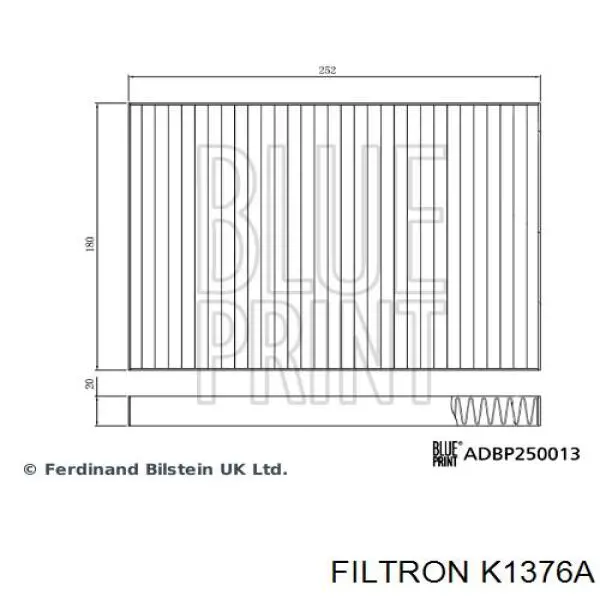 Купити K1376A Filtron Фільтр салону вугільний