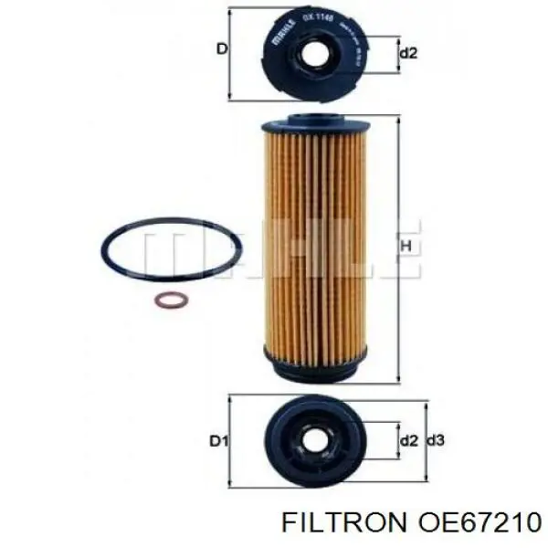 Масляний фільтр двигуна Filtron OE67210 ціна, від 14.35 USD