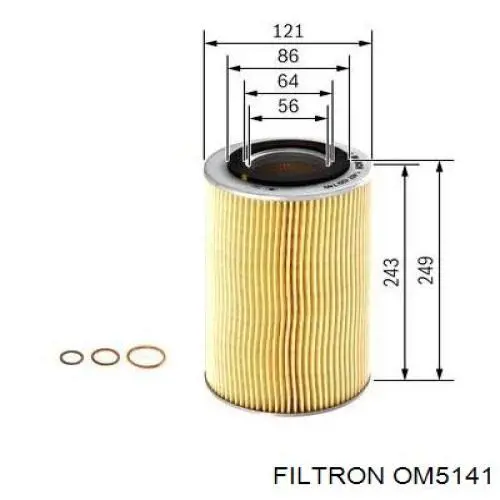 Масляний фільтр двигуна Filtron OM5141 ціна, від 12.52 USD
