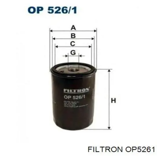 Масляний фільтр двигуна Filtron OP5261 ціна, від 5.34 USD