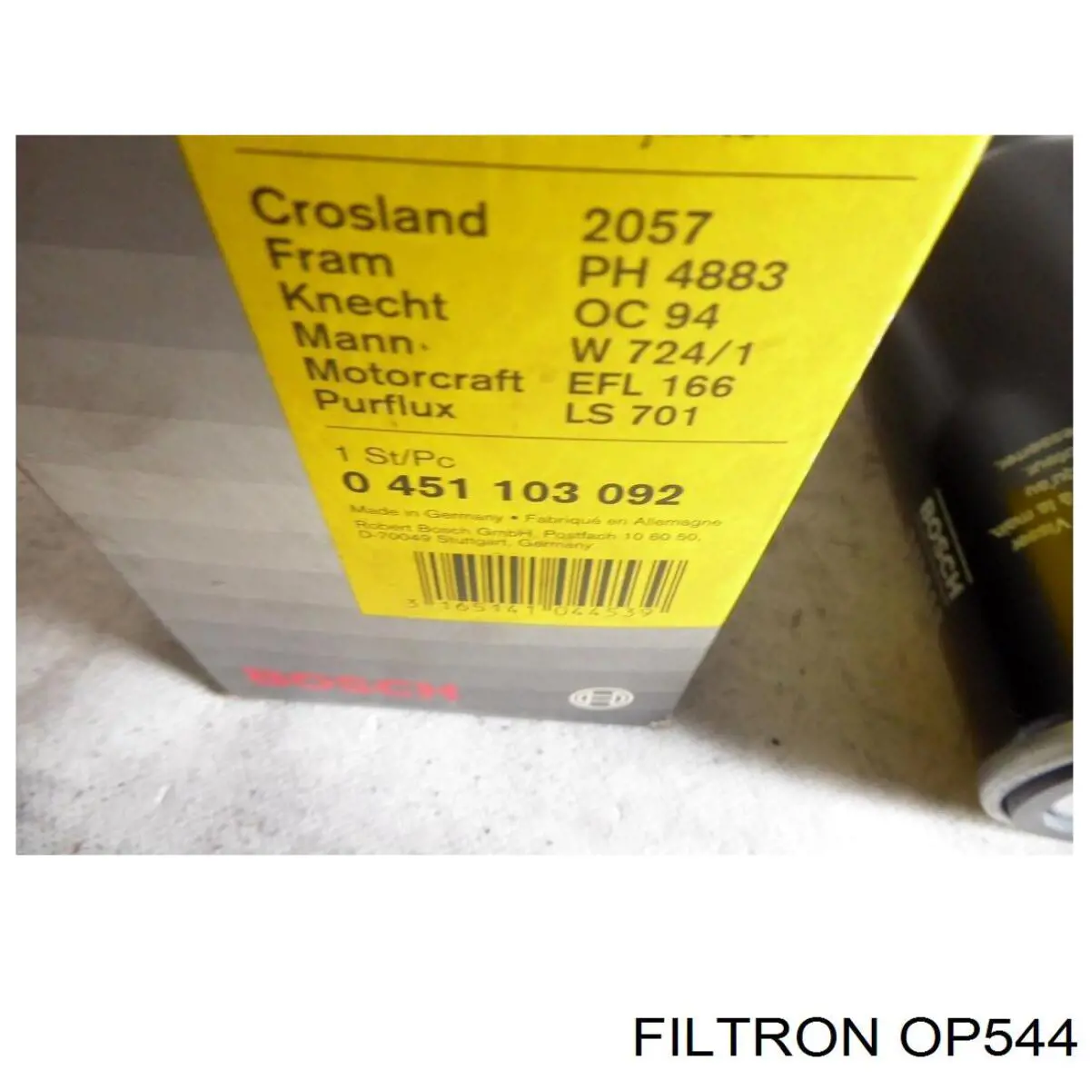 Масляний фільтр двигуна Filtron OP544 ціна, від 5.67 USD