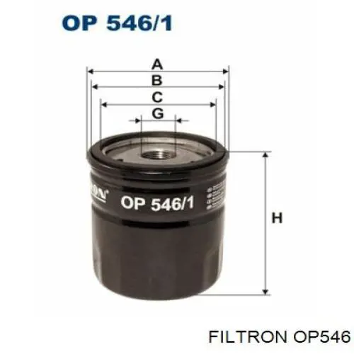 Масляний фільтр двигуна Filtron OP546 ціна, від 4.70 USD
