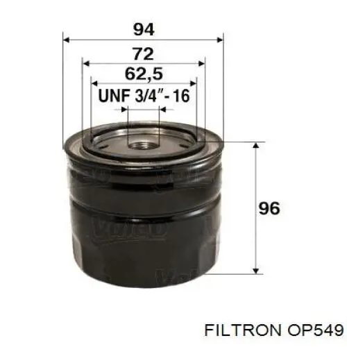 Масляний фільтр двигуна Filtron OP549 ціна, від 6.48 USD