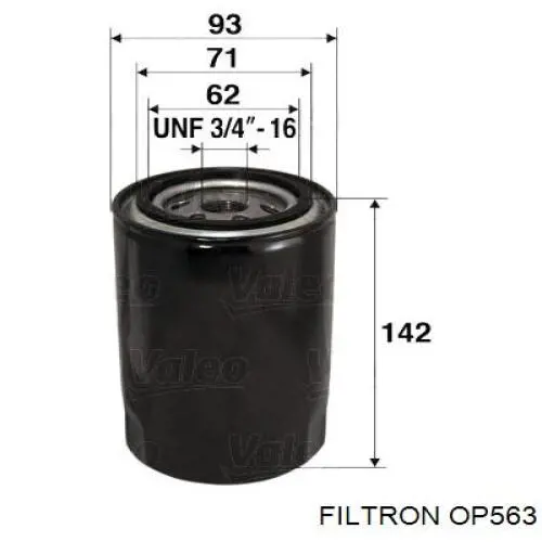 Масляний фільтр двигуна Filtron OP563 ціна, від 6.68 USD
