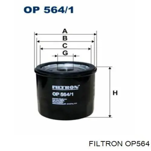 Масляний фільтр двигуна Filtron OP564 ціна, від 6.03 USD