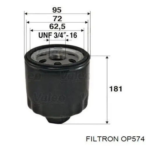 Масляний фільтр двигуна Filtron OP574 ціна, від 11.40 USD