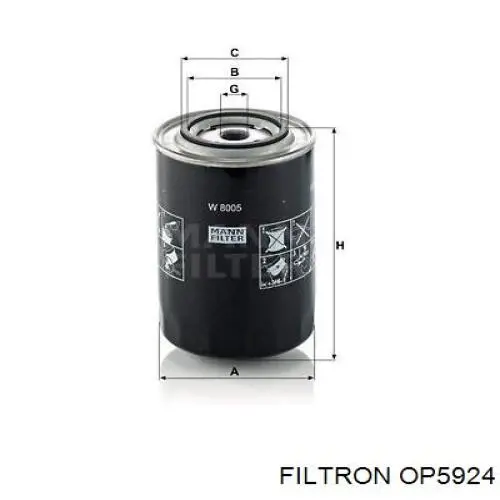 Масляний фільтр двигуна Filtron OP5924 ціна, від 11.99 USD