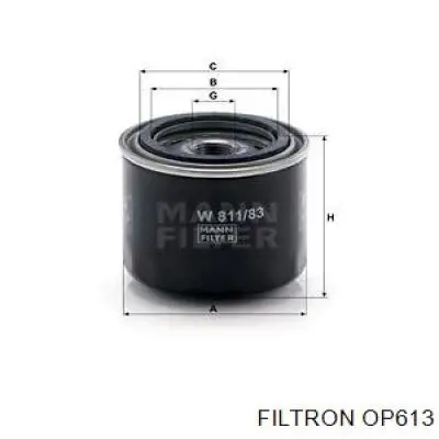 Масляний фільтр двигуна Filtron OP613 ціна, від 4.12 USD