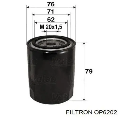 Масляний фільтр двигуна Filtron OP6202 ціна, від 4.85 USD