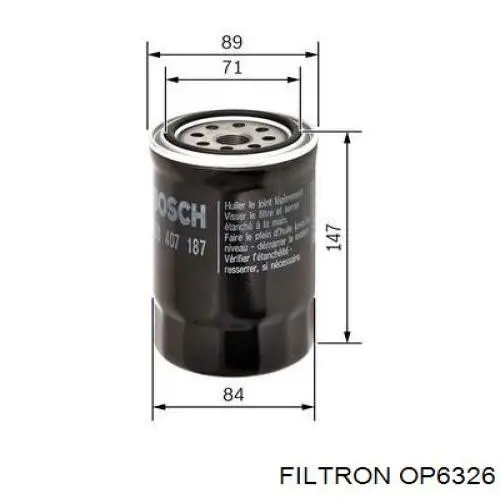 Фільтр масляний Filtron OP6326