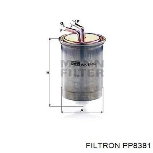 Фільтр тонкого очищення палива Filtron PP8381 ціна, від 10.14 USD