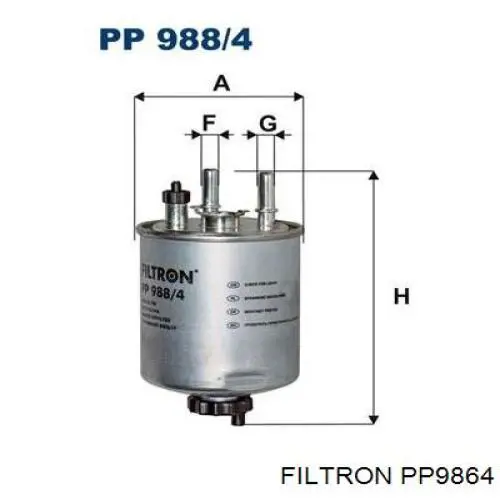 Фільтр тонкого очищення палива Filtron PP9864 ціна, від 21.18 USD