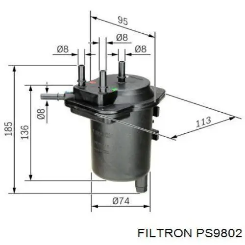 Фільтр паливний Filtron PS9802