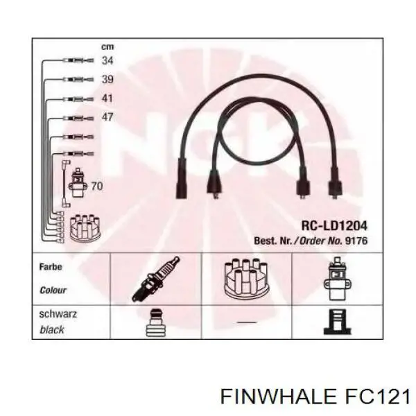 FC121 Finwhale дріт високовольтні, комплект