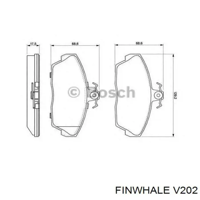 V202 Finwhale Передні гальмівні колодки