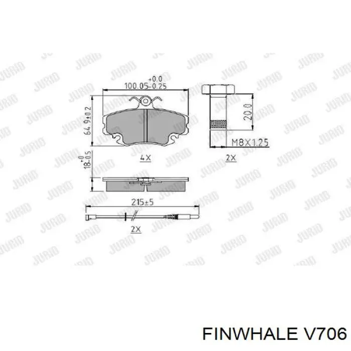 Гальмівні колодки Finwhale V706 ціна, від 17.27 USD
