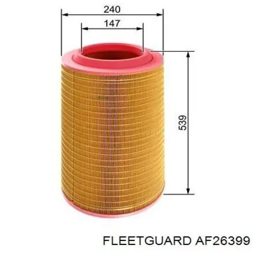Елемент повітряного фільтра Fleetguard AF26399 ціна, від 62.52 USD
