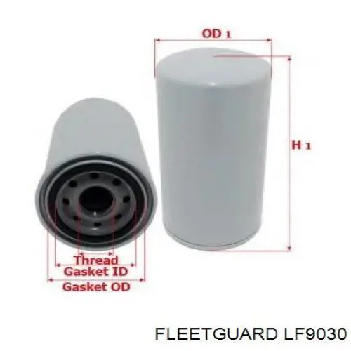 Масляний фільтр двигуна Fleetguard LF9030 ціна, від 23.86 USD
