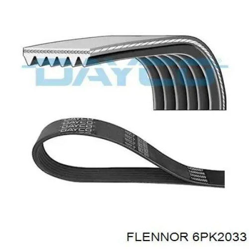 Ремінь генератора 6PK2033 Flennor