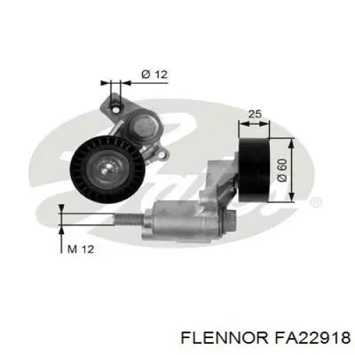 FA22918 Flennor Ролик натяжителя ременя агрегатів