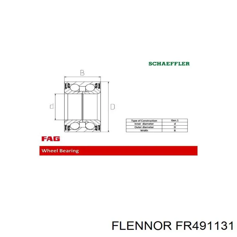 FR491131 Flennor Підшипник ступиці задньої