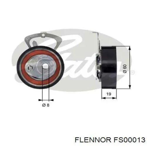 Ролик натягувача ременя ГРМ FS00013 Flennor