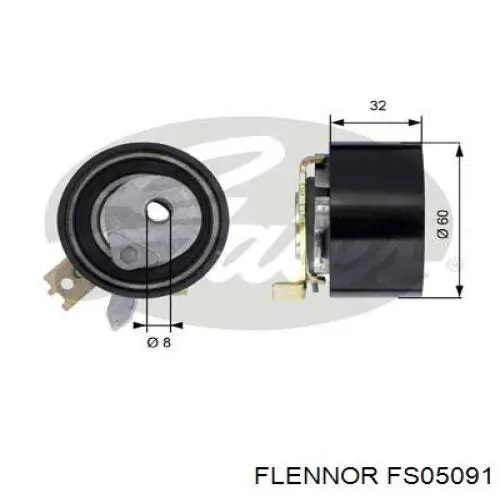 FS05091 Flennor ролик натягувача ременя грм
