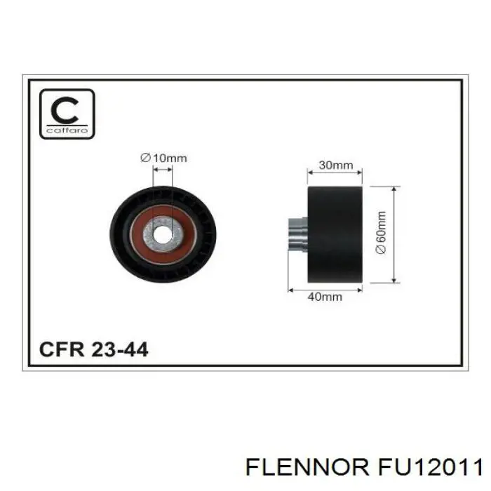FU12011 Flennor ролик ременя грм, паразитний