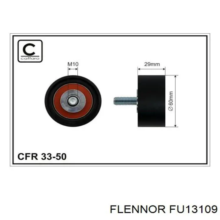 FU13109 Flennor ролик ременя грм, паразитний