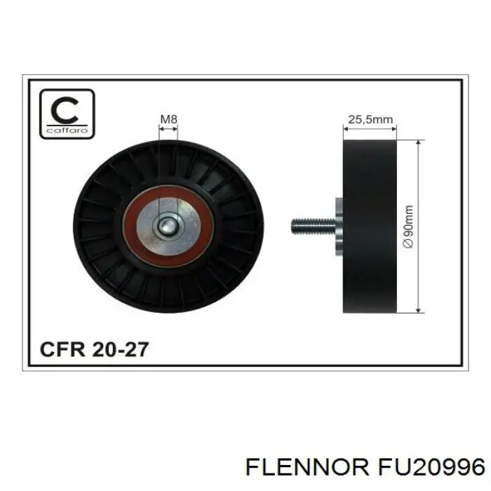 FU20996 Flennor ролик приводного ременя, паразитний