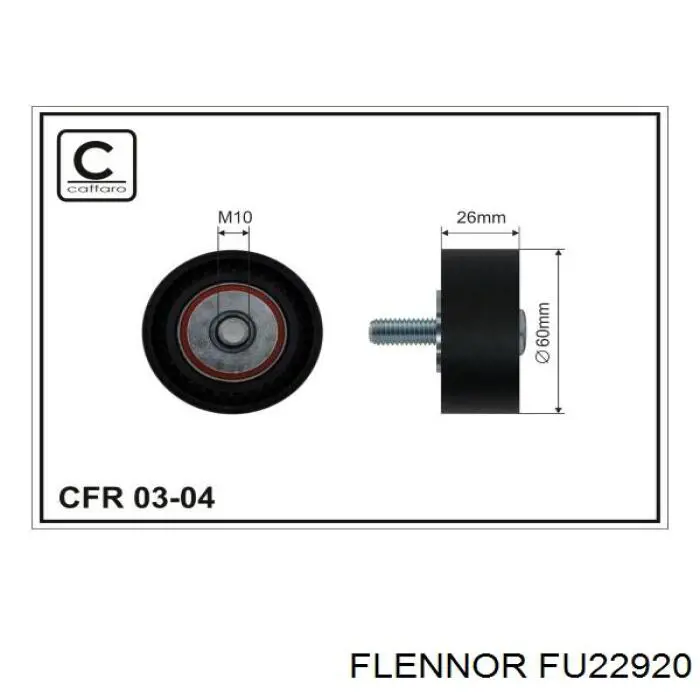 Ролик натягувача приводного ременя FU22920 Flennor