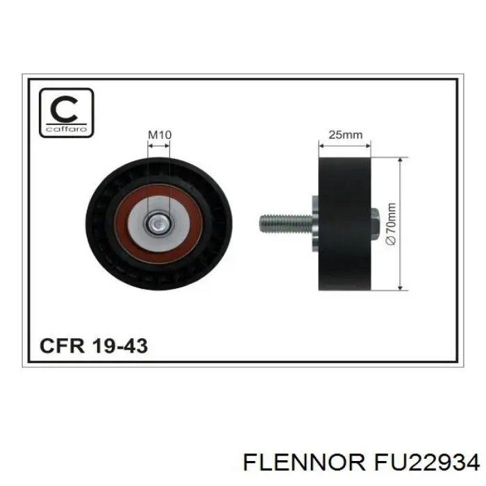 FU22934 Flennor ролик приводного ременя, паразитний
