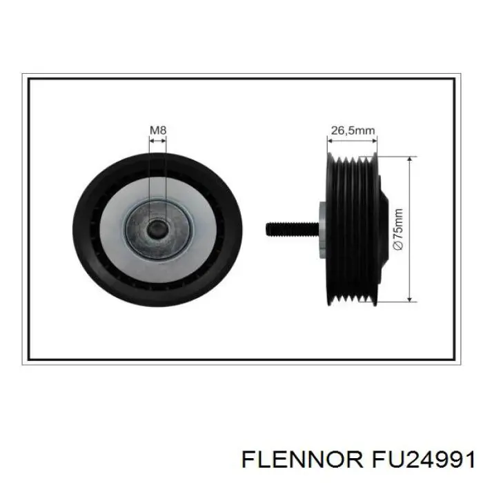 FU24991 Flennor ролик приводного ременя, паразитний