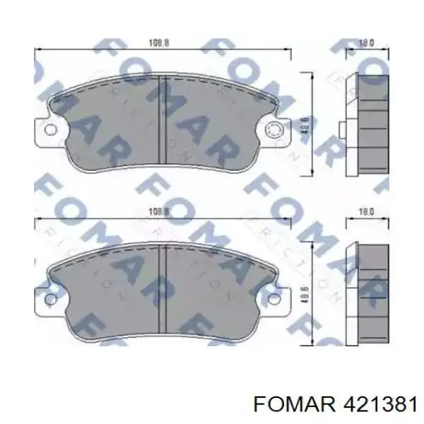 421381 Fomar Roulunds колодки гальмові задні, дискові